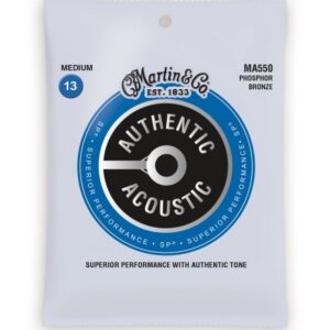 Martin MA550 Authentic Acoustic SP 92/8 Phosphor Bronze Medium Guitar Strings. 13-56