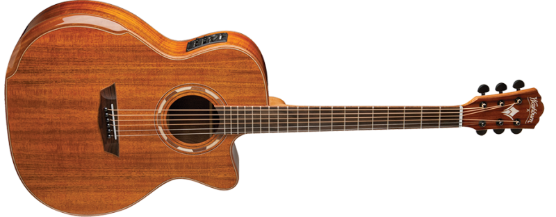 Washburn G55CE Comfort Deluxe 55 Series Grand Auditorium Cutaway Acoustic Electric Guitar. Koa